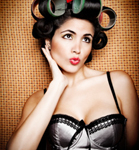 Image of woman with hair curlers