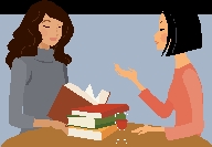 Women talking at a book club