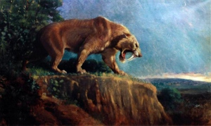 Painting of Smilodon by Charles R. Knight