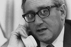 Henry Kissinger, Nobel Peace Laureate, working at the White House in 1975.