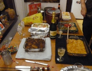 Our Liberace spread. Check out that jeweled pie server!