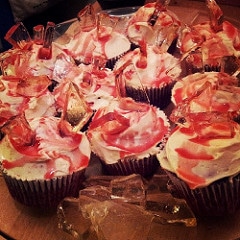 Bloody glass cupcakes