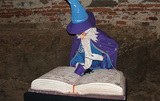 Wizard reading book