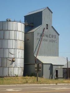 A grain elevator in Plevna, Montana, 2010 population of 162. 