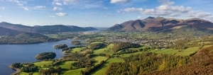 A view of the town of Keswick in the Lake District. 