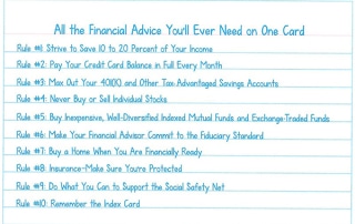 The Index Card of financial advice