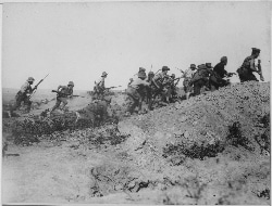 Australian troops on the move during the infamous Gallipoli campaign. 
