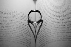 wedding ring in book