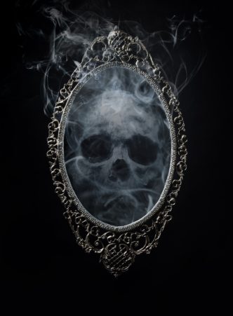 smoke skull in a frame