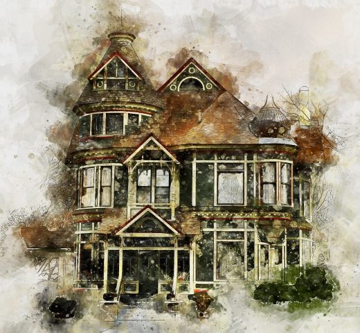 old house illustration